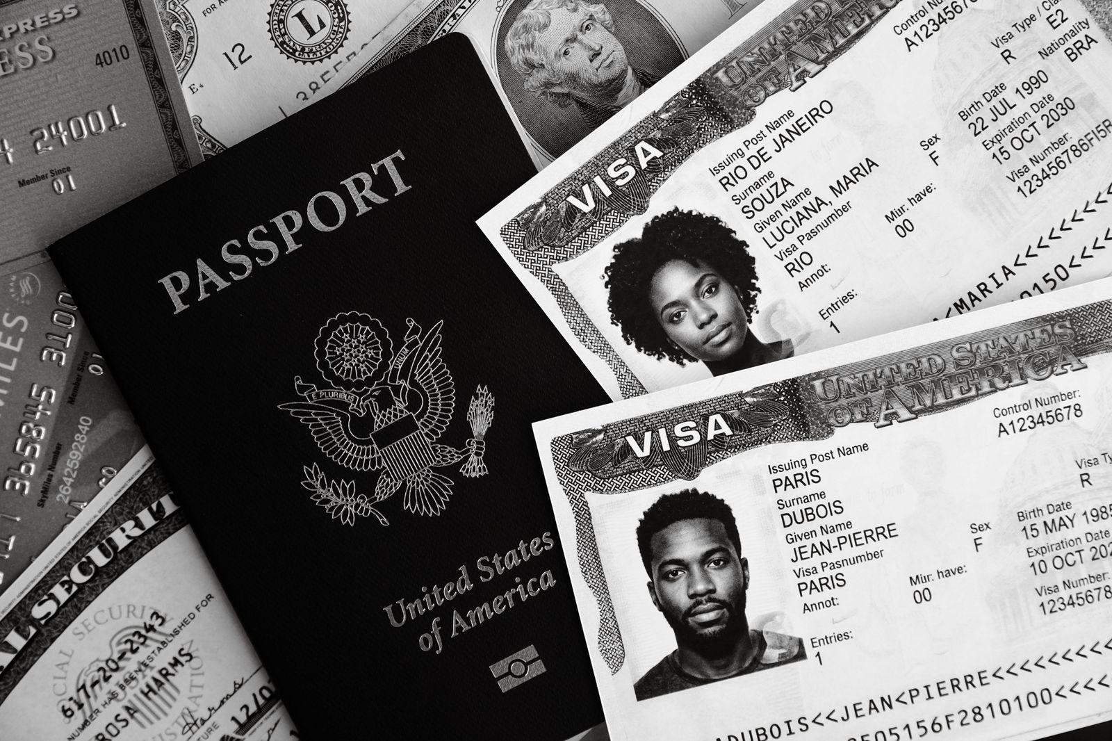 Passports and travel documents ready in hand luggage