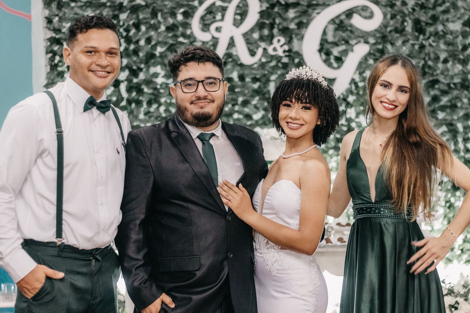 Guests in evening wear stepping out of a black car at a gala entrance
