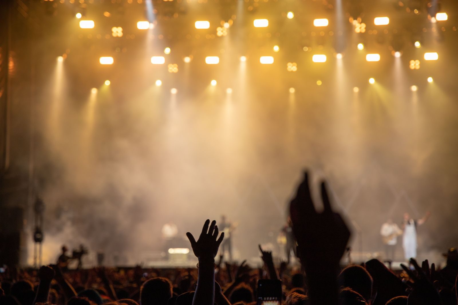 A concert crowd under stage lights, a night out by chauffeur from Barrie